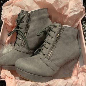 NWT JustFab Wedge Bootie